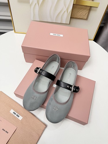 Miu Miu Mesh Buckle Mary-Jane Ballerina · Y96K