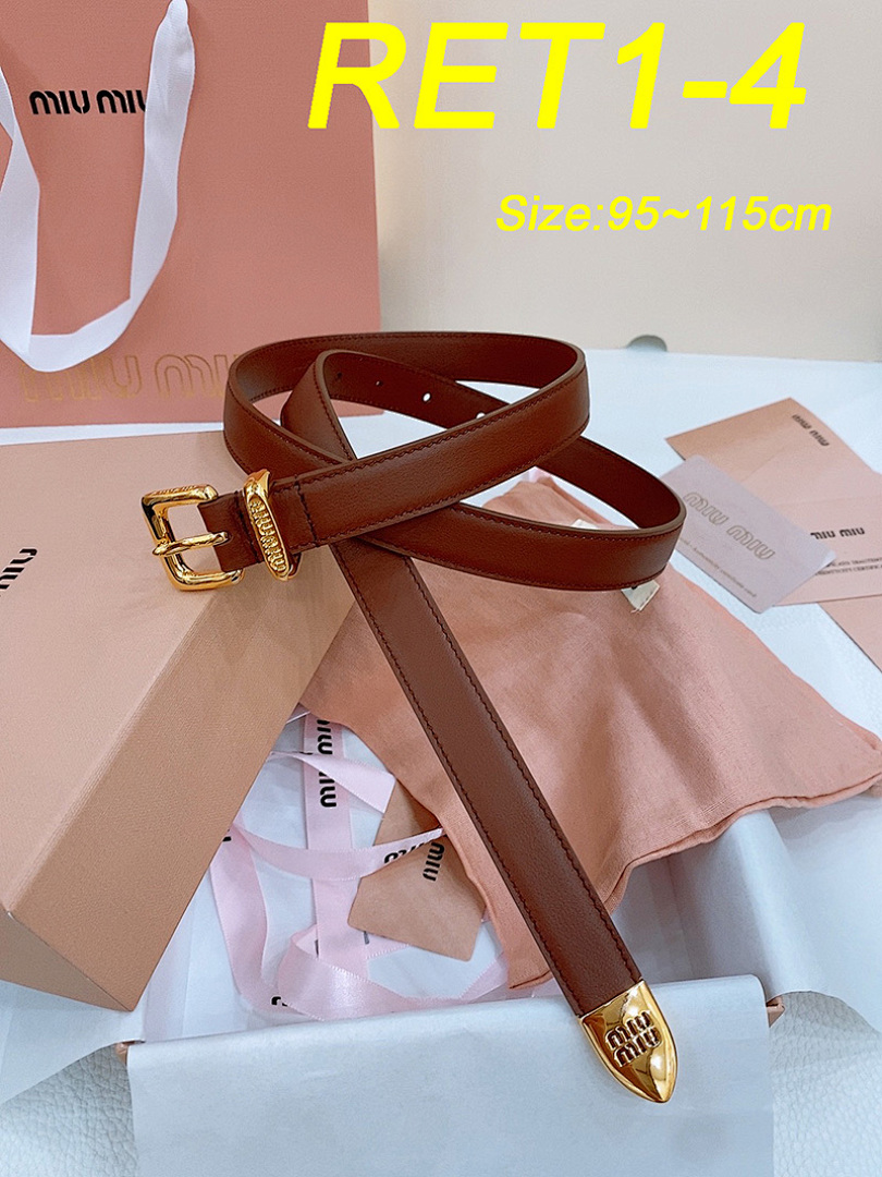 Miu Miu Cognac Leather Belt · RET1 — תמונה 6