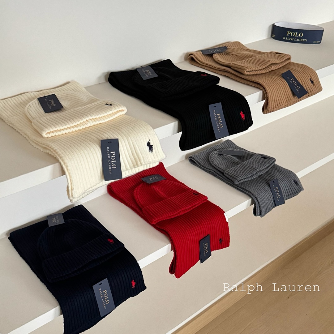 Ralph Lauren Ribbed Beanie And Scarf Set · D7G5 — תמונה 10