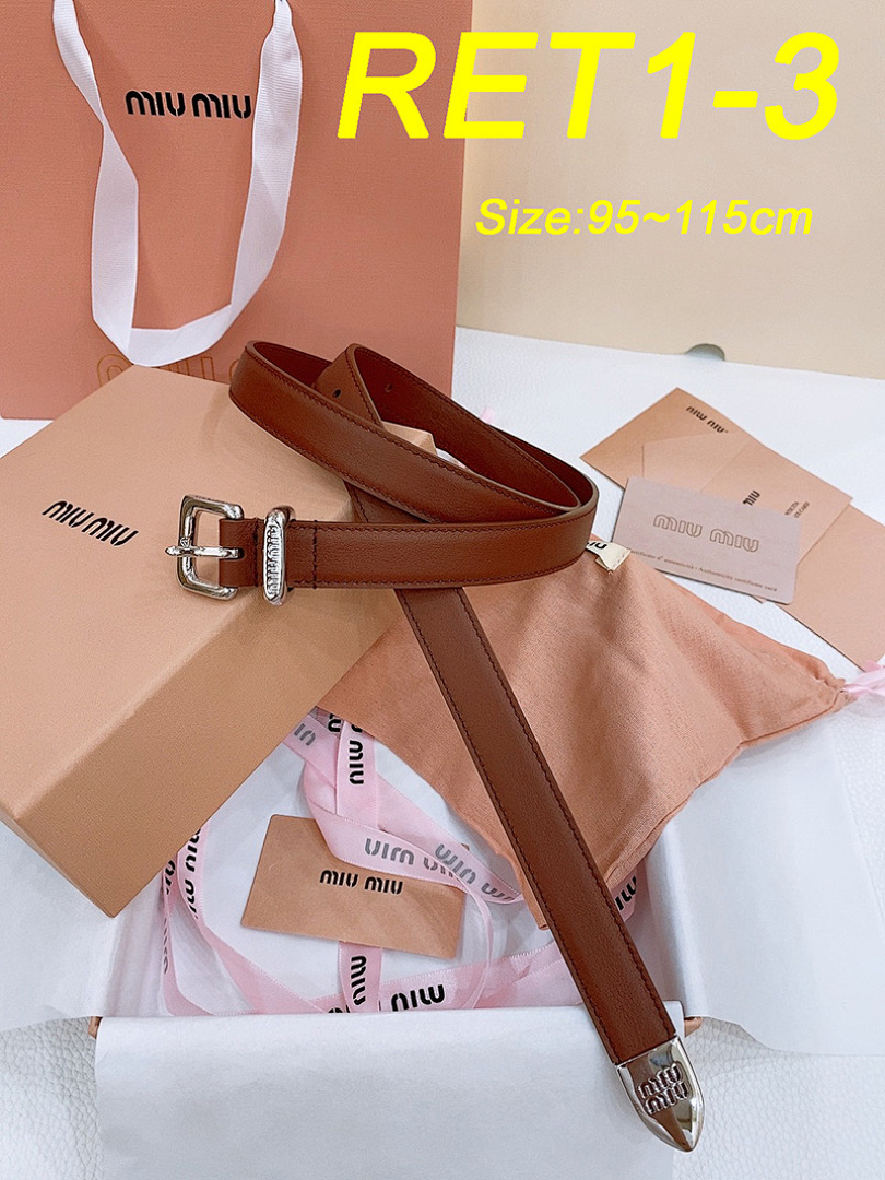 Miu Miu Cognac Leather Belt · RET1 — תמונה 7