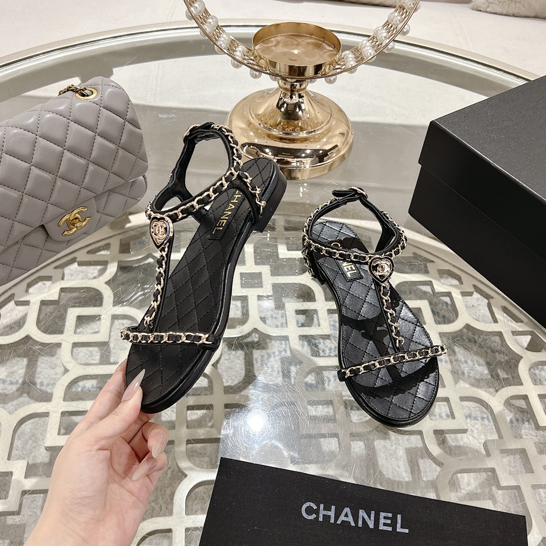 Chanel T-Strap Chain Sandals · R633 — תמונה 12