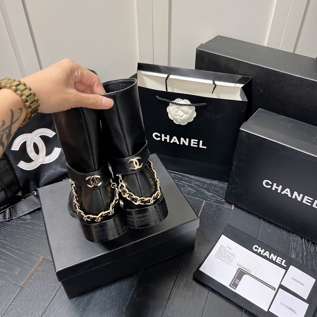 Chanel High Boots Calfskin Chain · T5E — תמונה 4