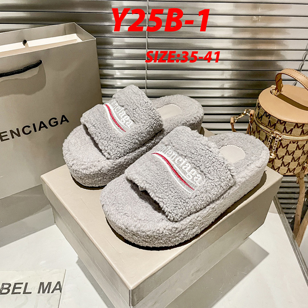 Balenciaga Furry Slides · Y25B — תמונה 13