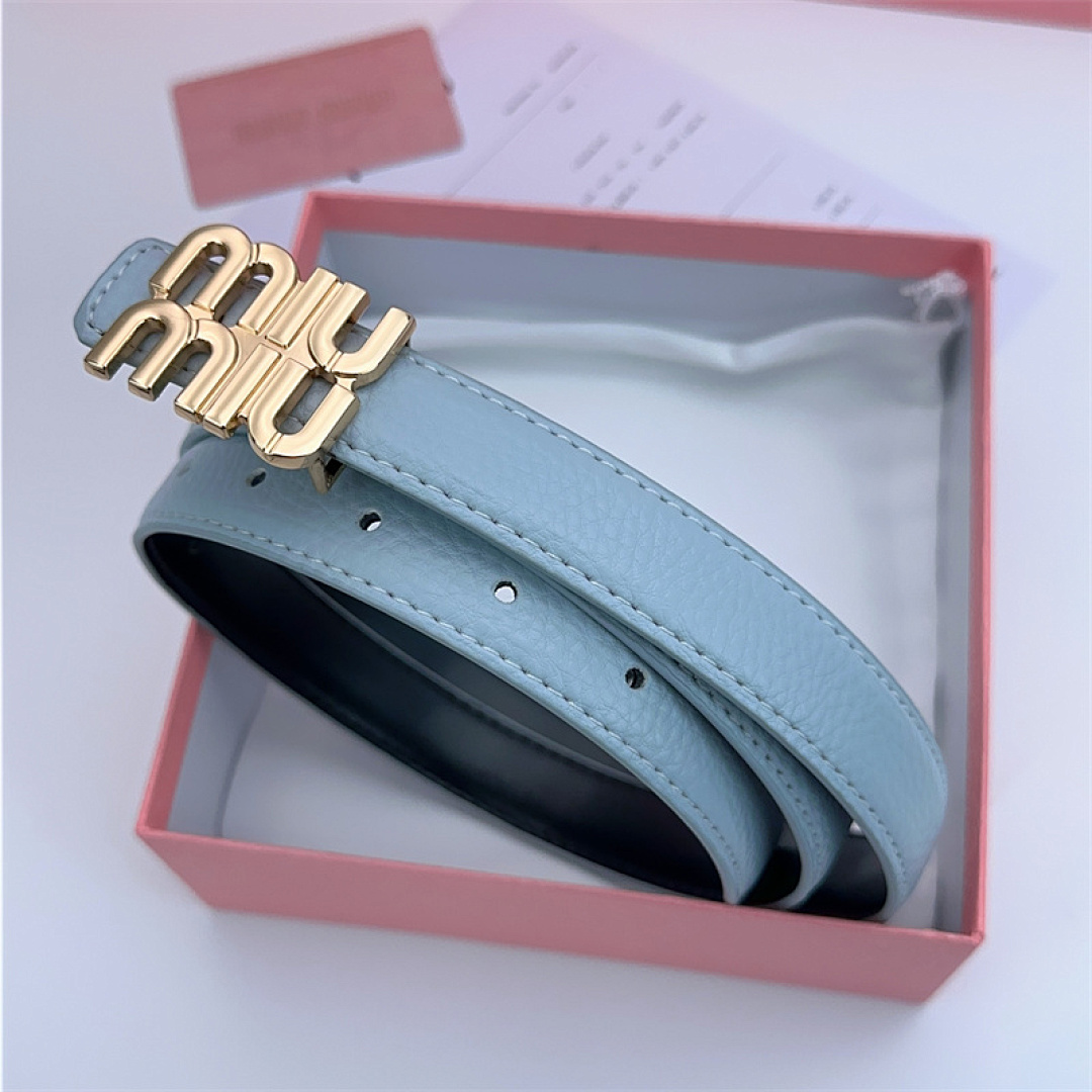 Miu Miu Logo-Lettering Leather Belt · KK17 — תמונה 19