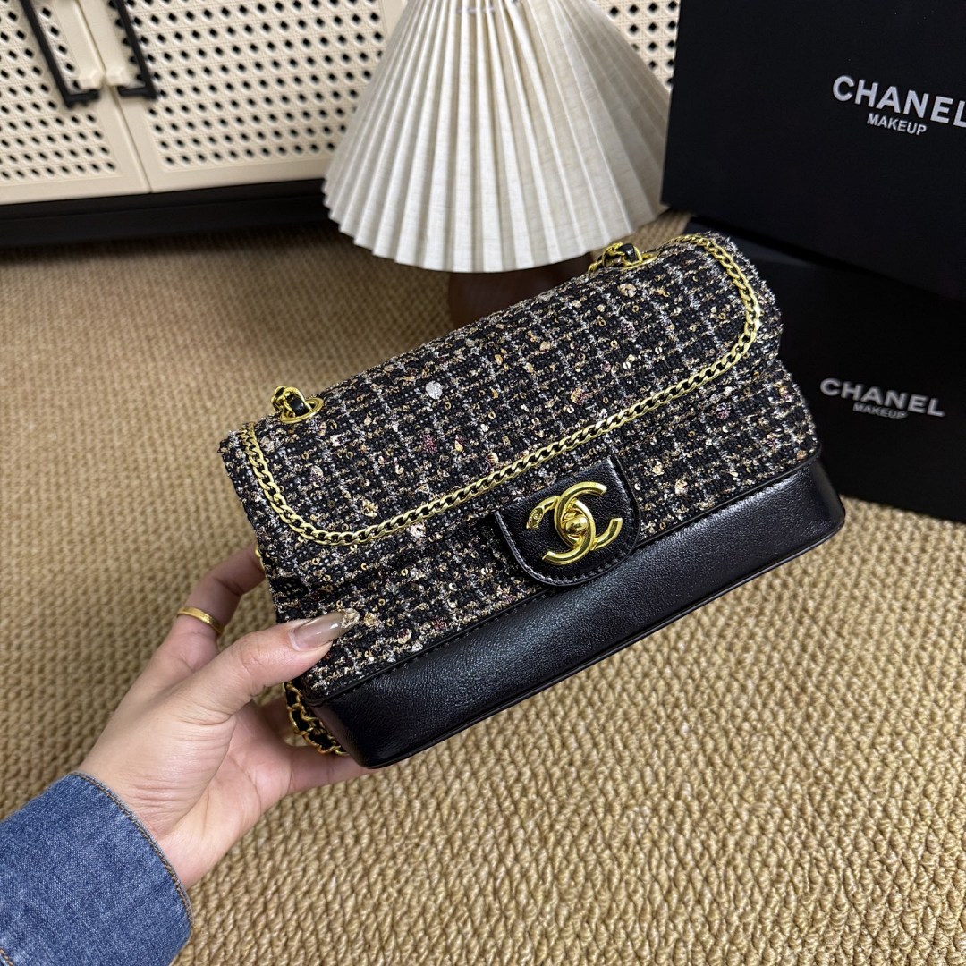 Chanel Tweed Sequin Flap · PTF5 — תמונה 6