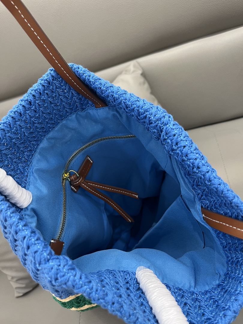 Miu Miu Raffia Crochet Stripe Tote · LX78 — תמונה 4