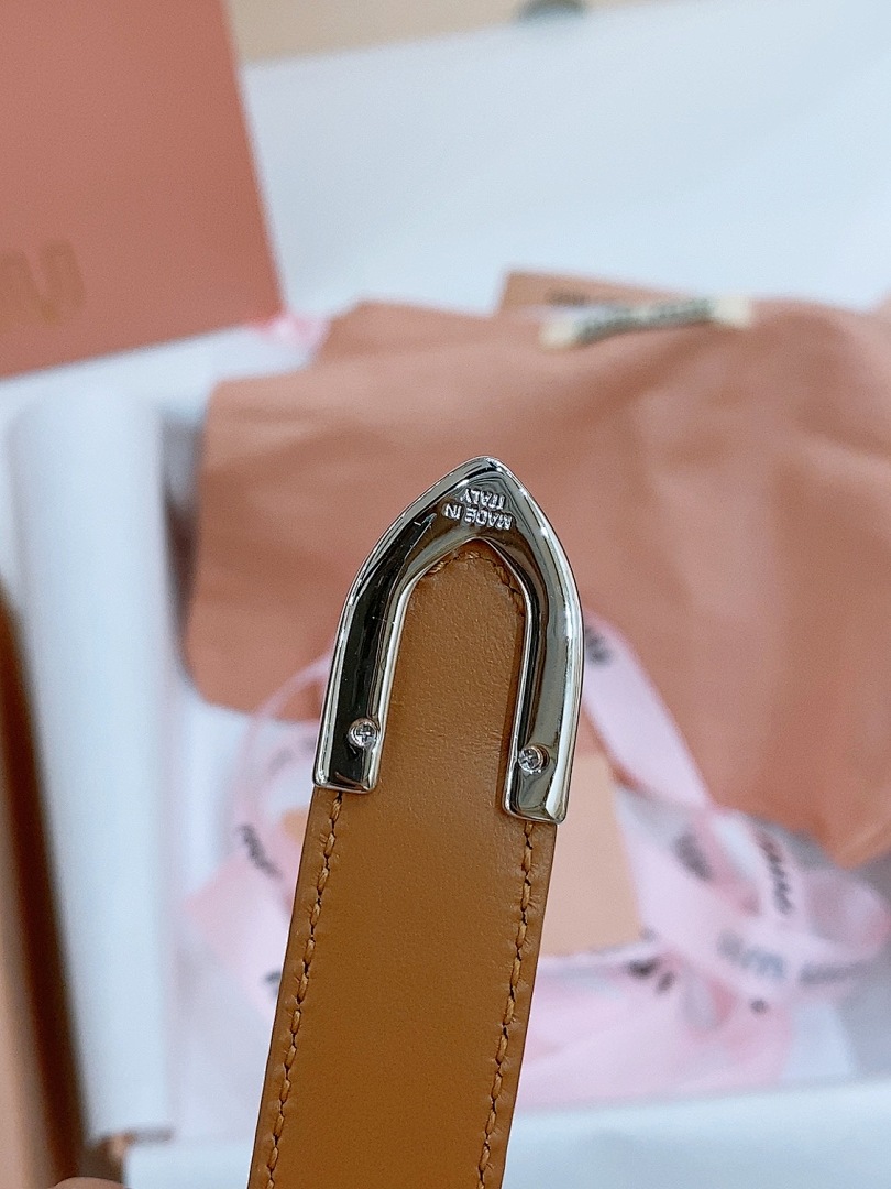 Miu Miu Cognac Leather Belt · RET1 — תמונה 12