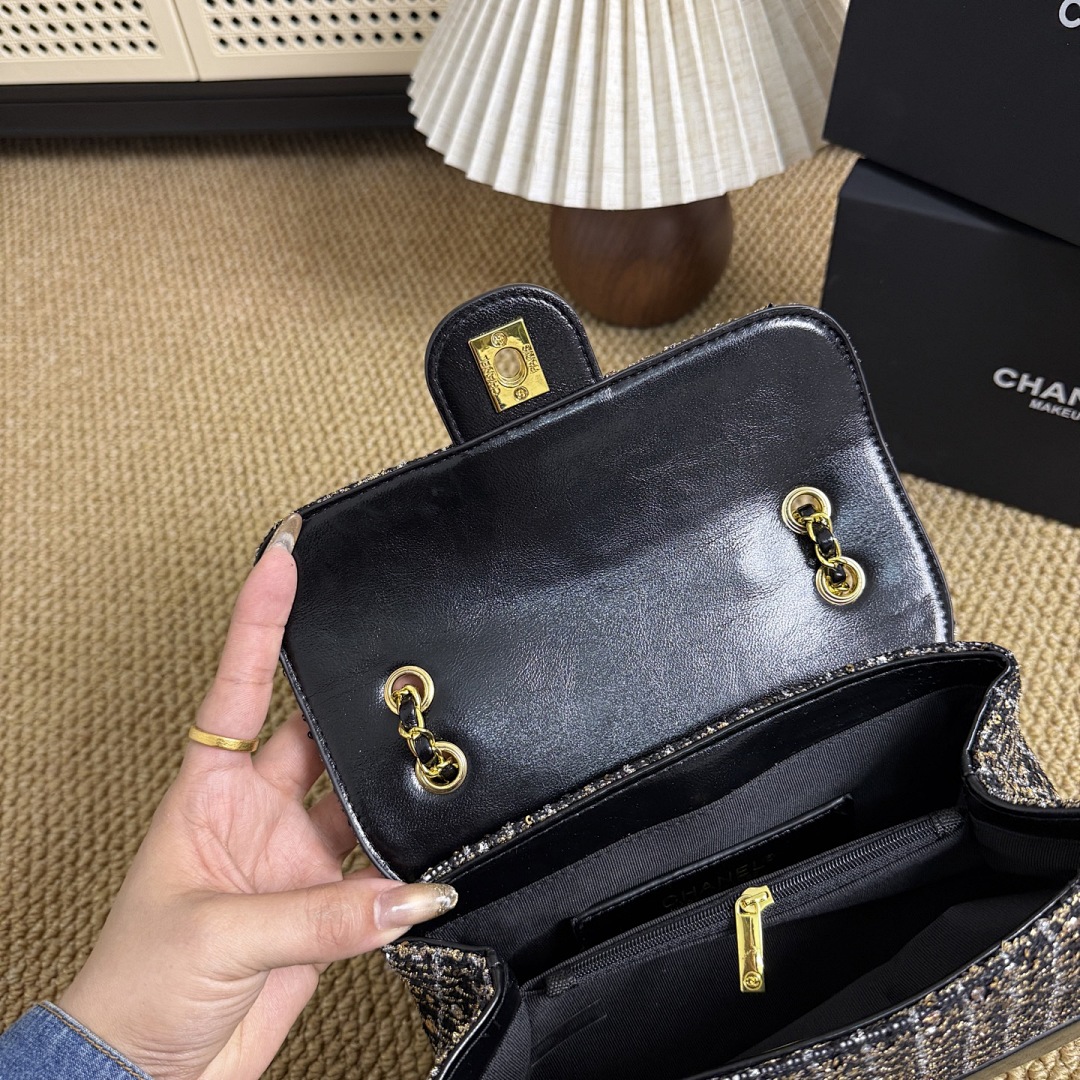 Chanel Tweed Sequin Flap · PTF5 — תמונה 8