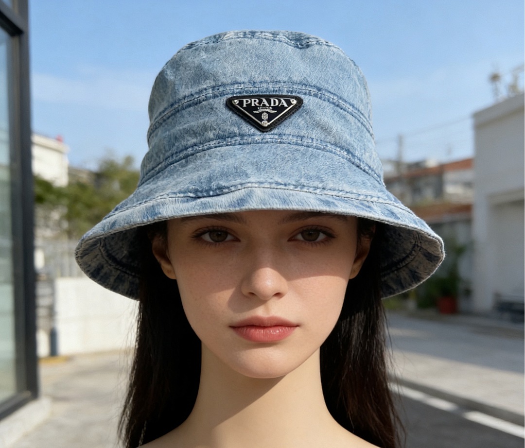 Prada Denim Bucket Hat · UF5197