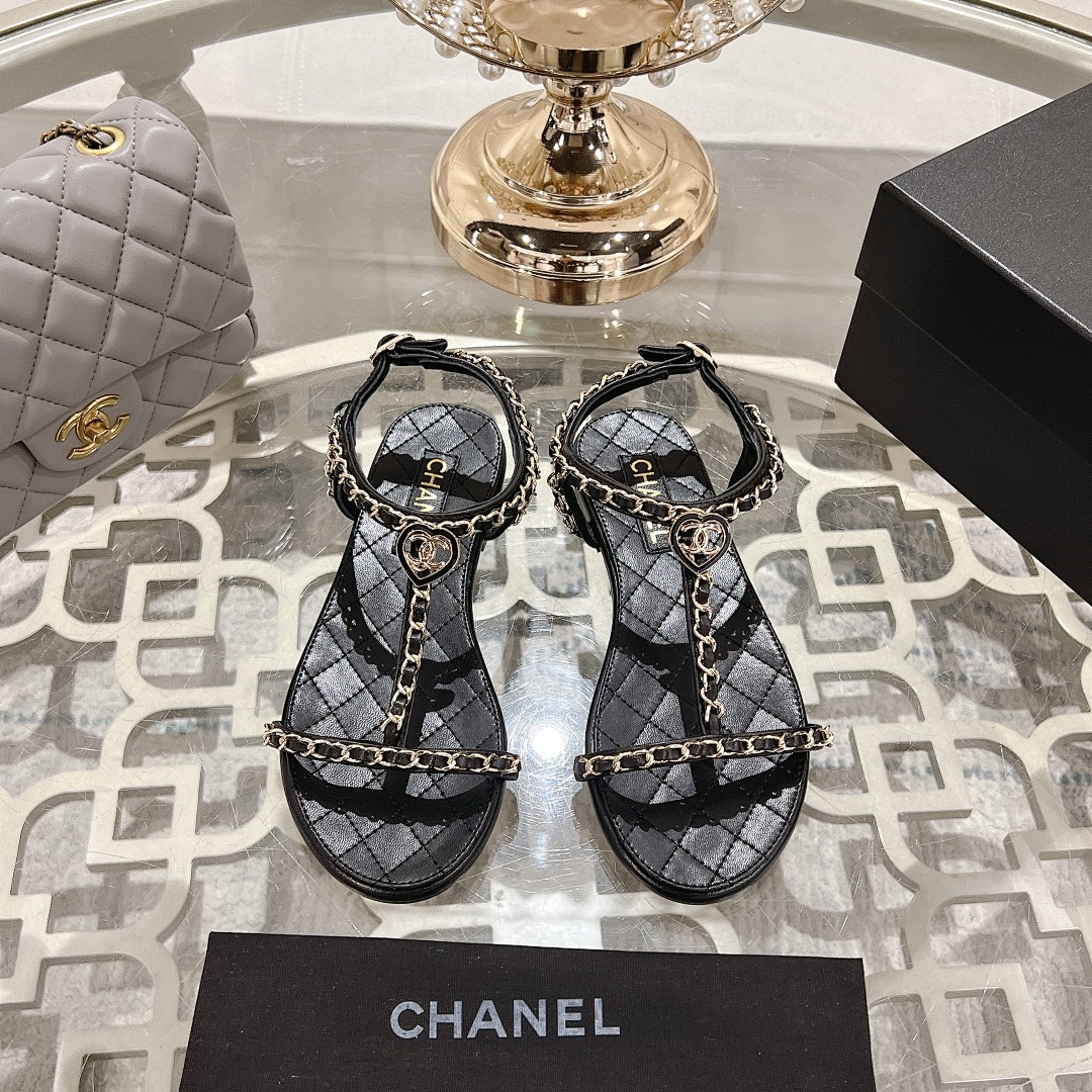Chanel T-Strap Chain Sandals · R633 — תמונה 11