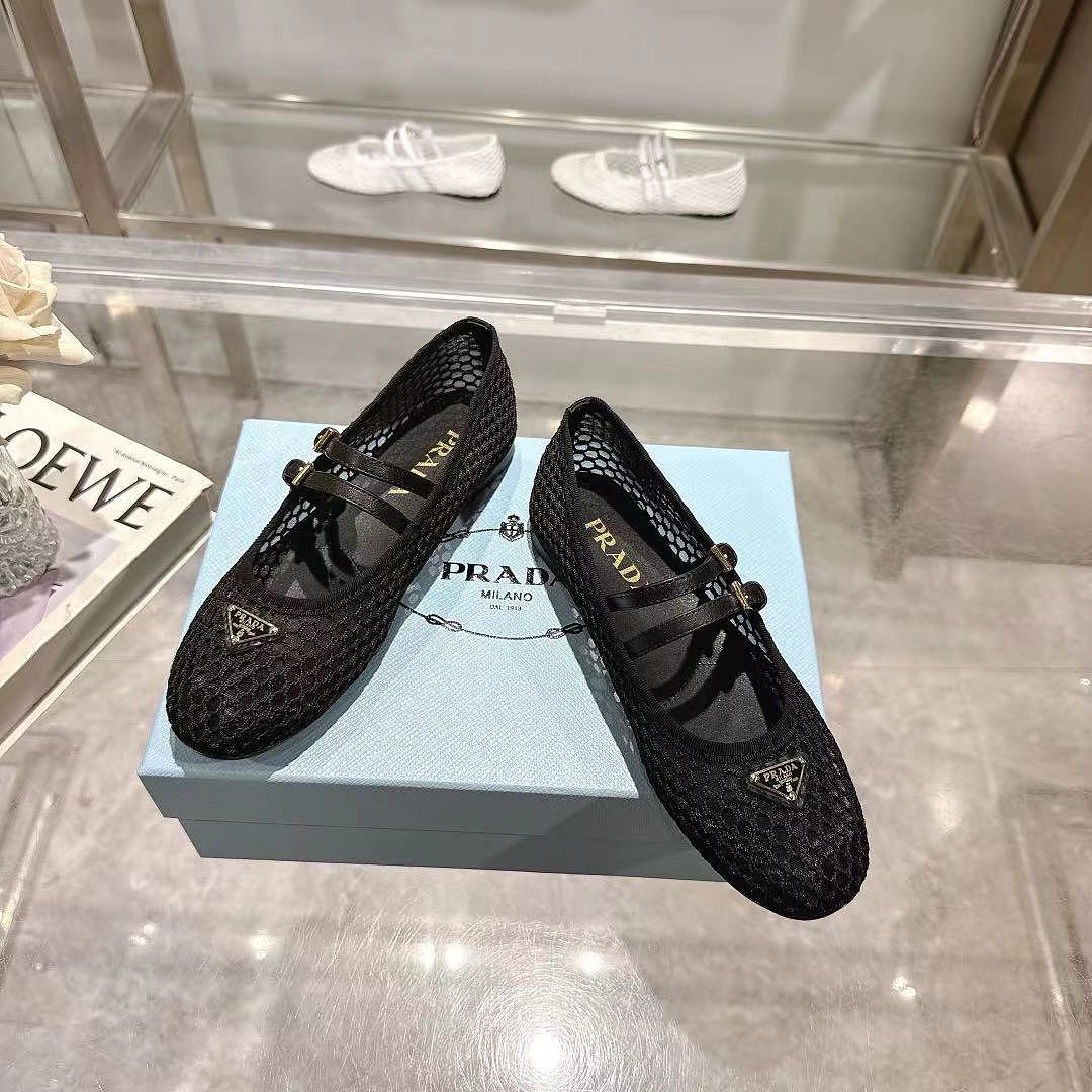 Prada Mary Jane Mesh Ballerina · PA36