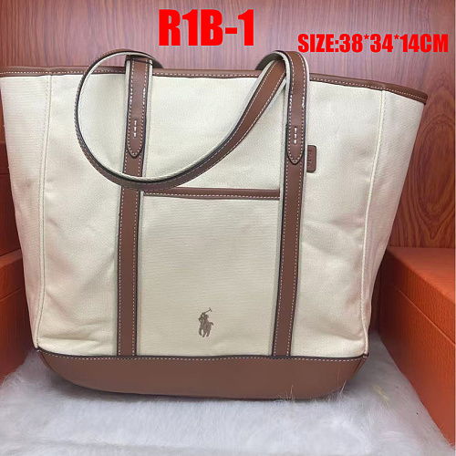Polo Ralph Lauren Canvas & Leather Medium Tote · R1B