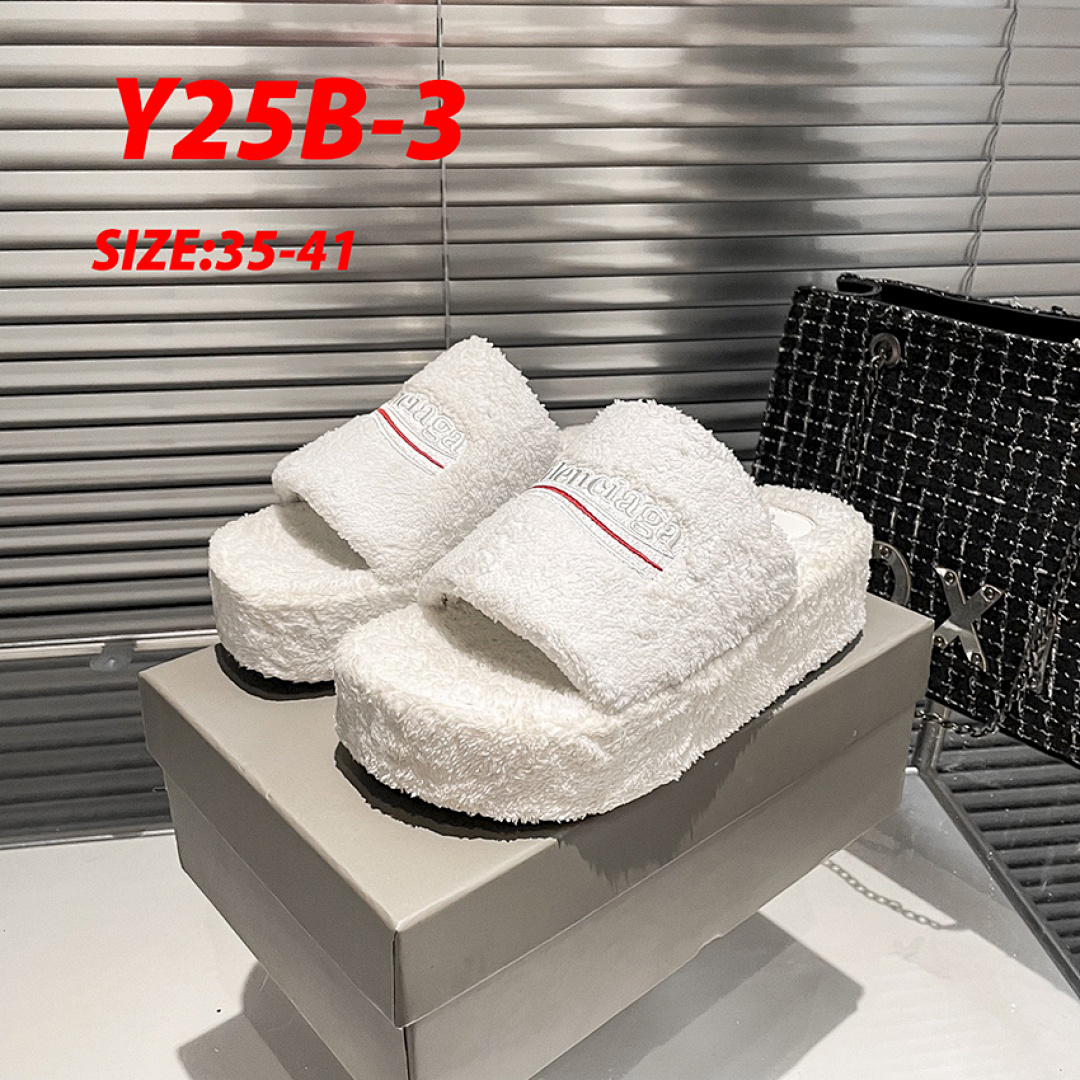 Balenciaga Furry Slides · Y25B — תמונה 11