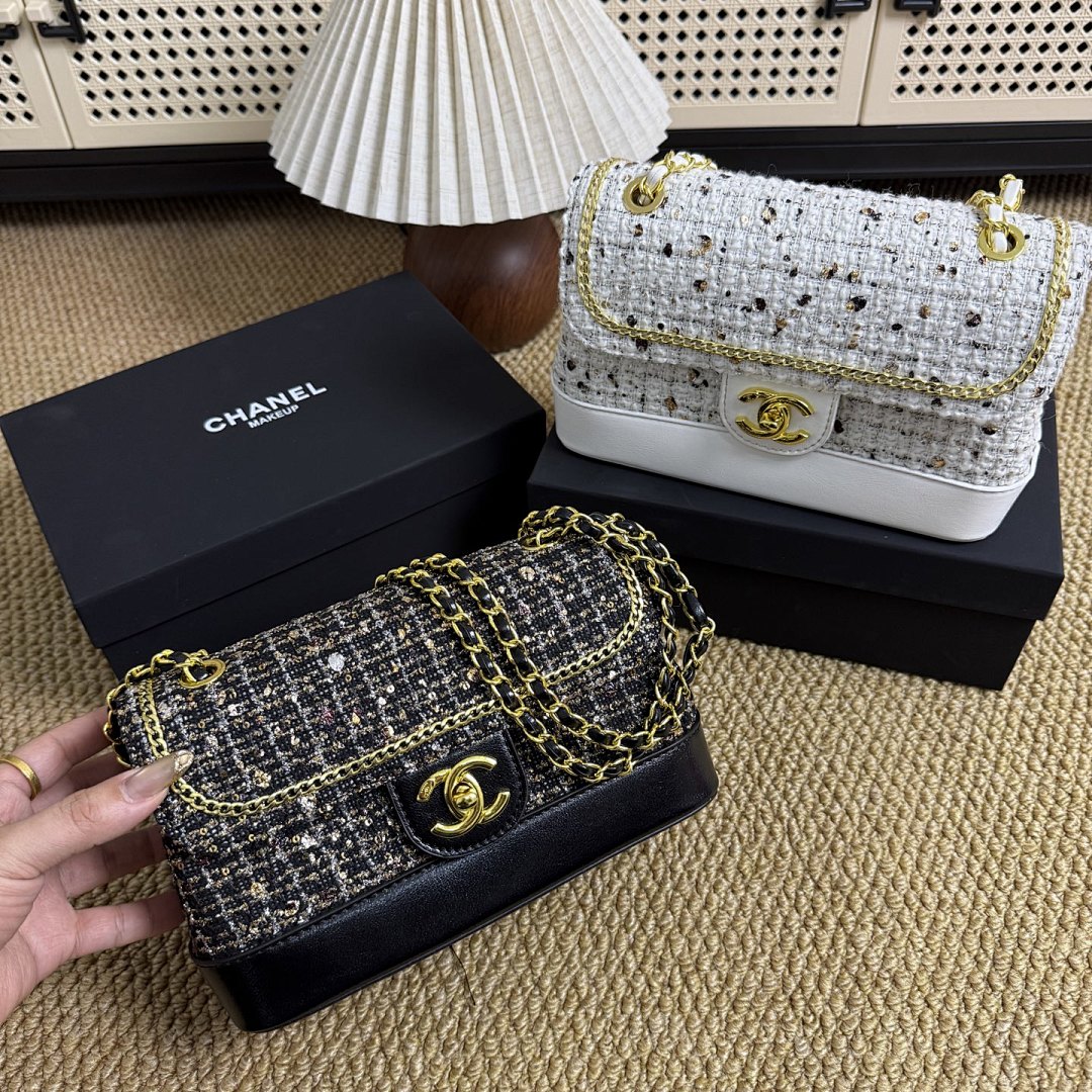 Chanel Tweed Sequin Flap · PTF5 — תמונה 12