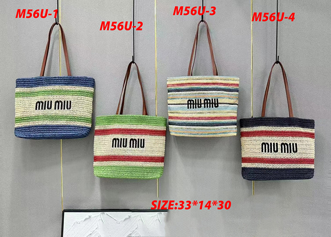 Miu Miu Raffia Woven Tote · M56U — תמונה 13