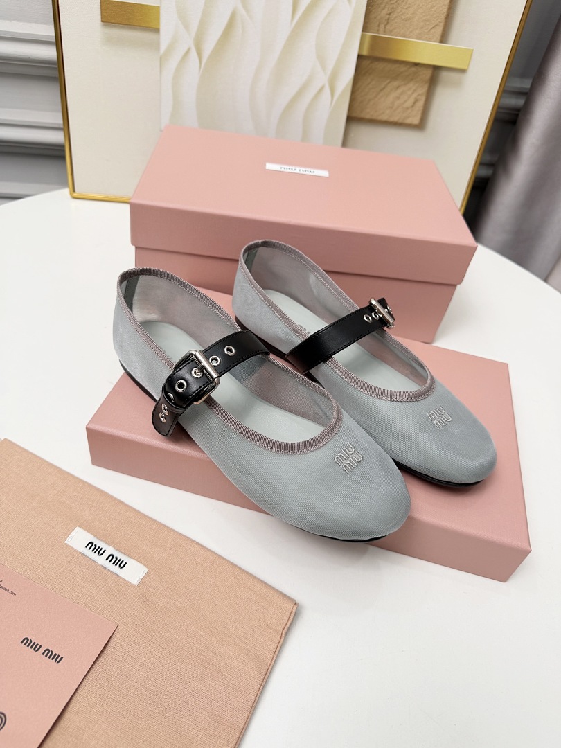 Miu Miu Mesh Buckle Mary-Jane Ballerina · Y96K — תמונה 16