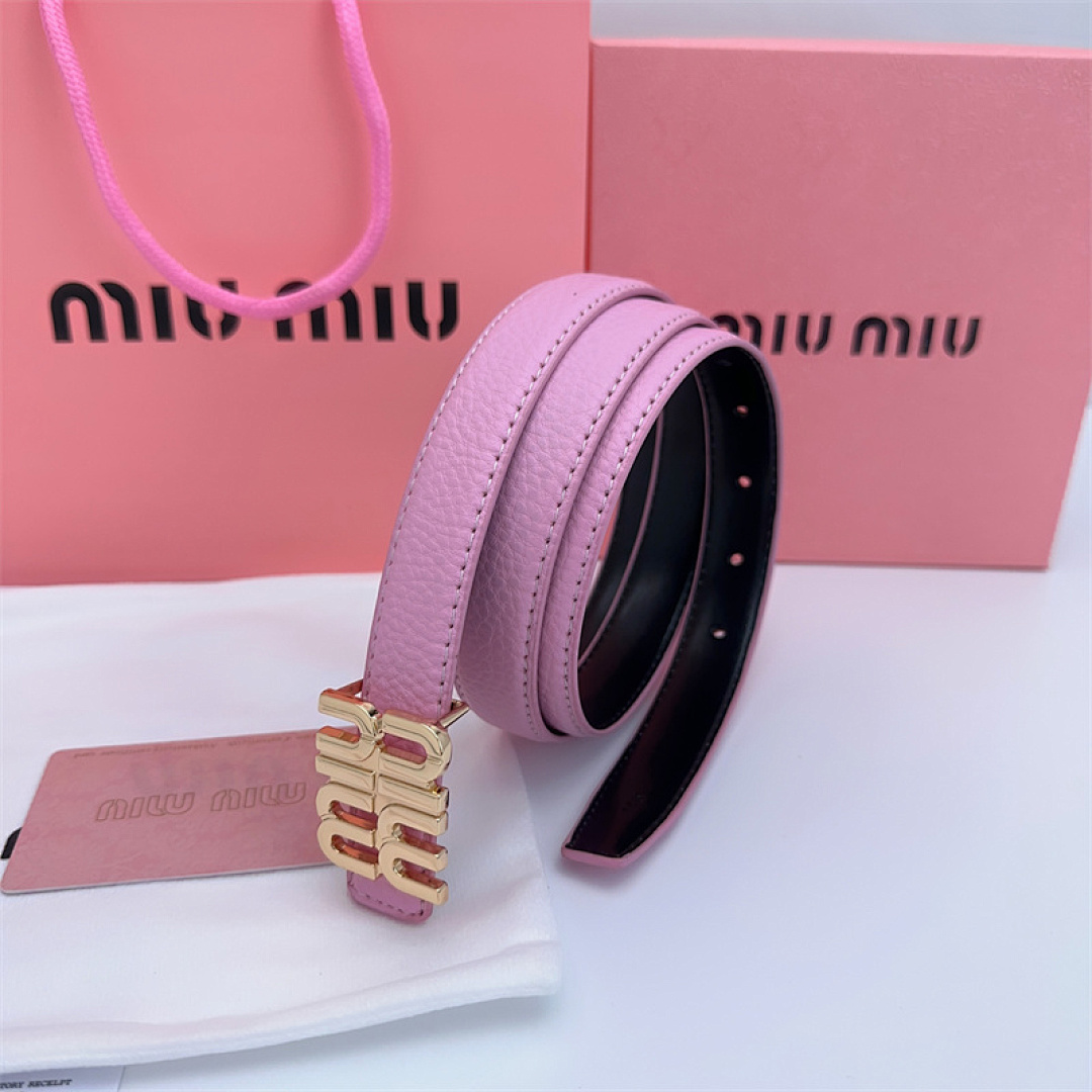Miu Miu Logo-Lettering Leather Belt · KK17 — תמונה 18