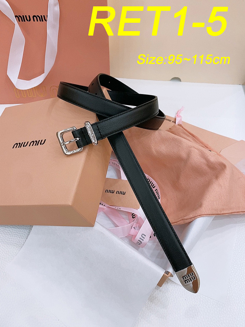 Miu Miu Cognac Leather Belt · RET1 — תמונה 5