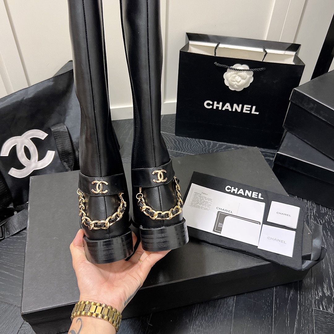 Chanel High Boots Calfskin Chain · T5E — תמונה 9