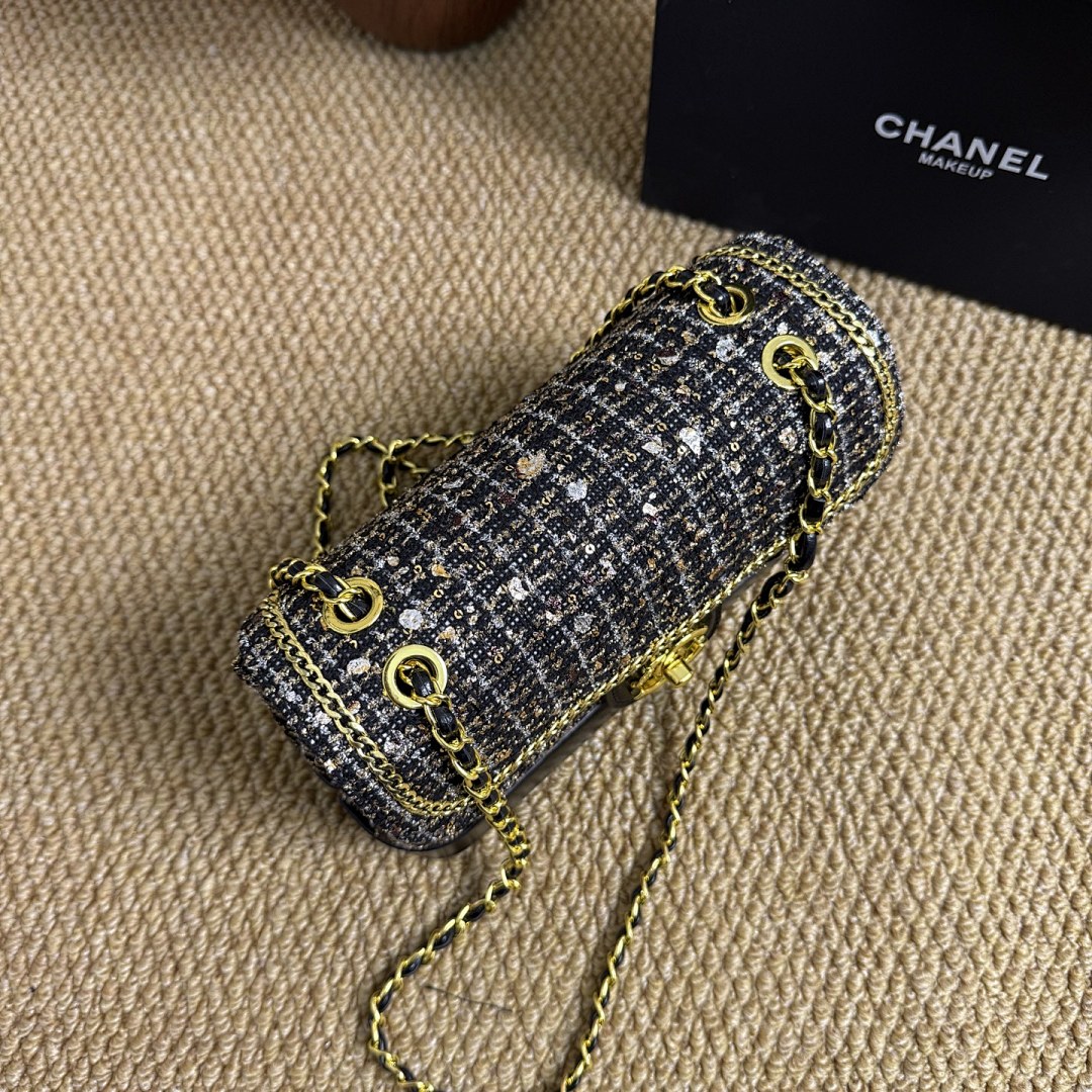 Chanel Tweed Sequin Flap · PTF5 — תמונה 3