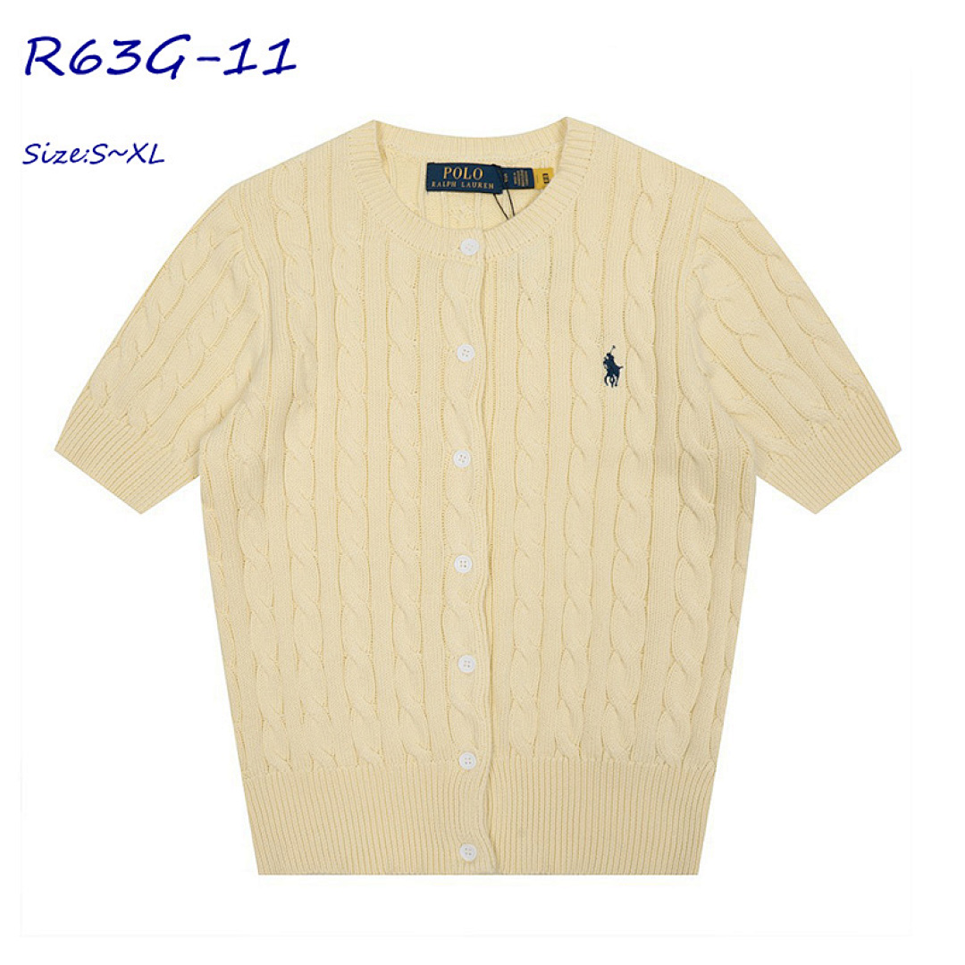 Ralph Lauren Cable-Knit Cotton Short-Sleeve Cardigan · R63G — תמונה 5