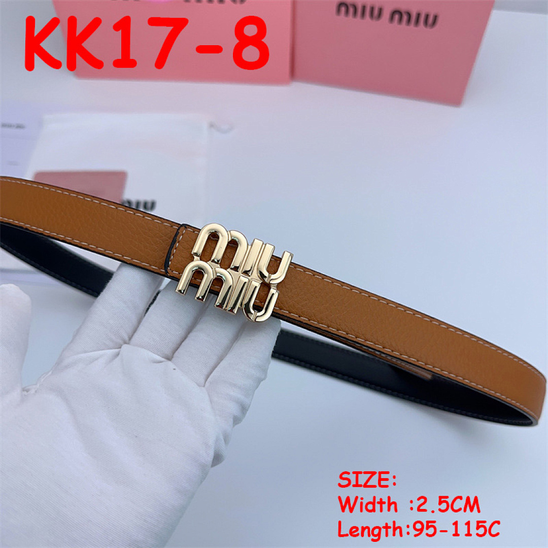 Miu Miu Logo-Lettering Leather Belt · KK17 — תמונה 10