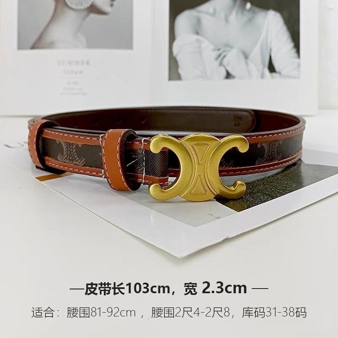 Celine Triomphe Belt 25MM · Y32B — תמונה 7