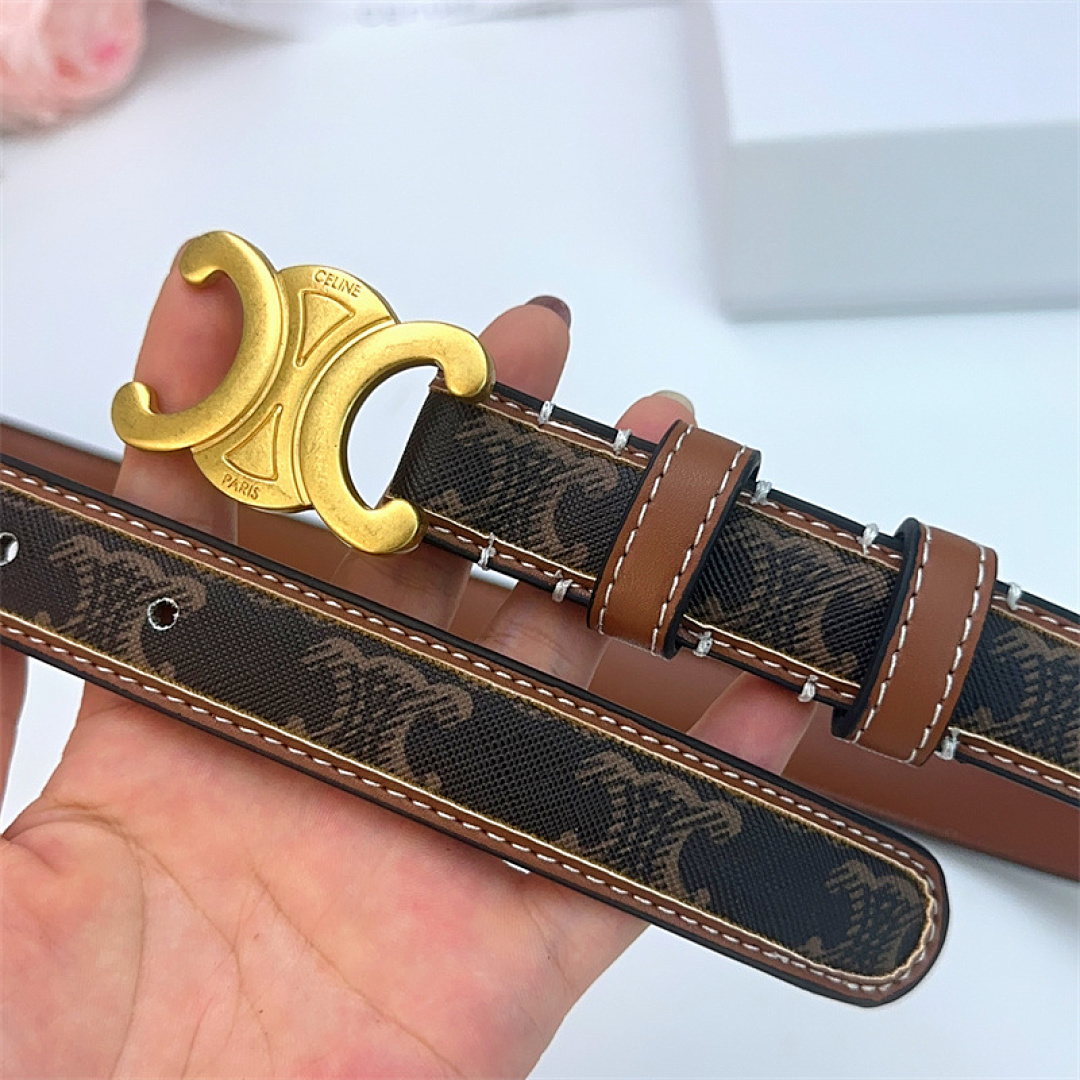 Celine Triomphe Belt 25MM · Y32B — תמונה 6