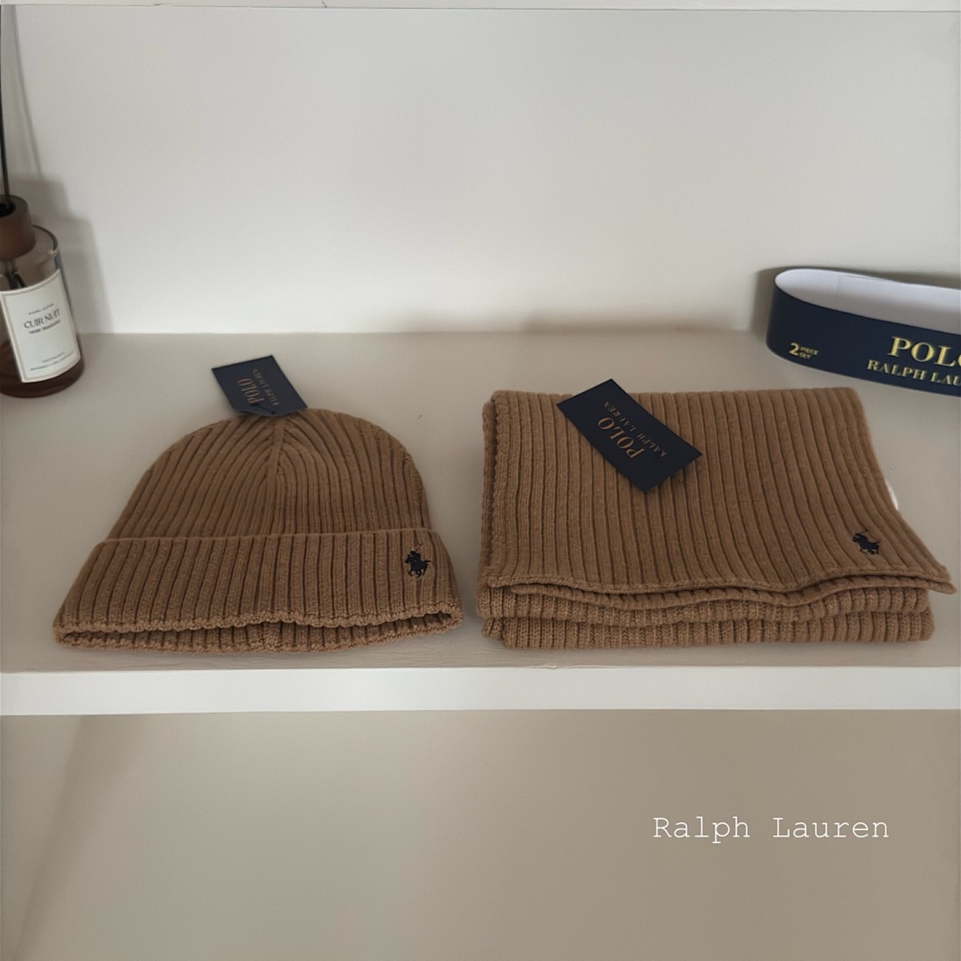 Ralph Lauren Ribbed Beanie And Scarf Set · D7G5 — תמונה 9