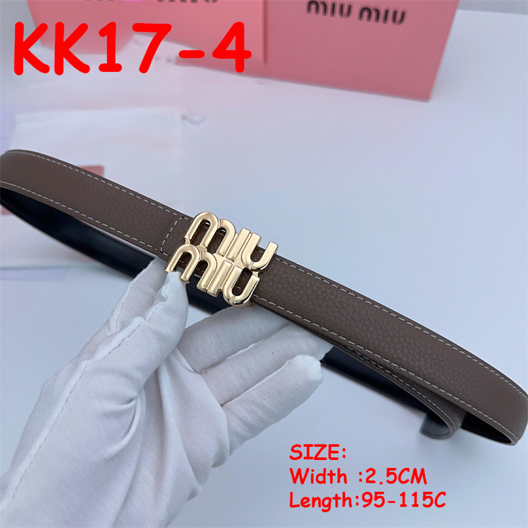 Miu Miu Logo-Lettering Leather Belt · KK17 — תמונה 14