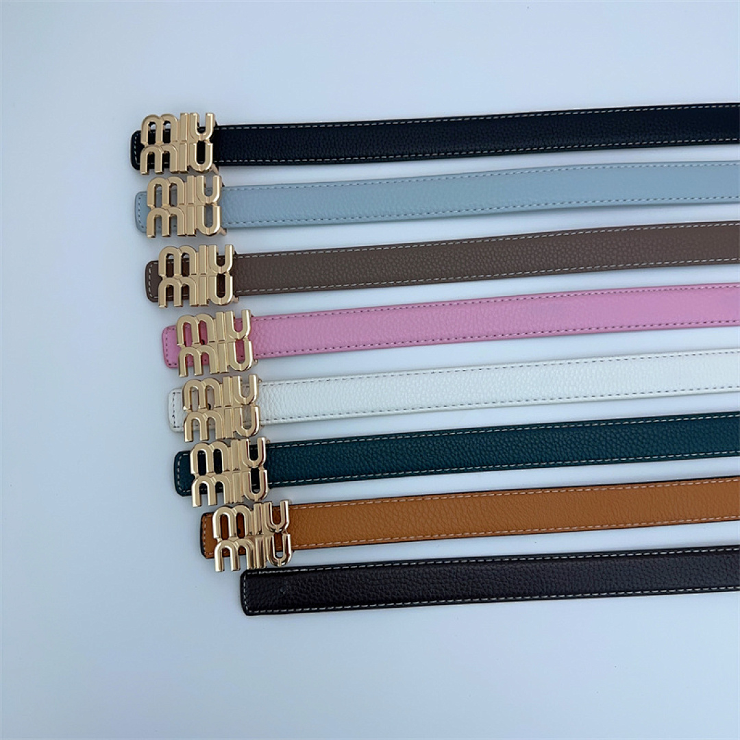 Miu Miu Logo-Lettering Leather Belt · KK17 — תמונה 6