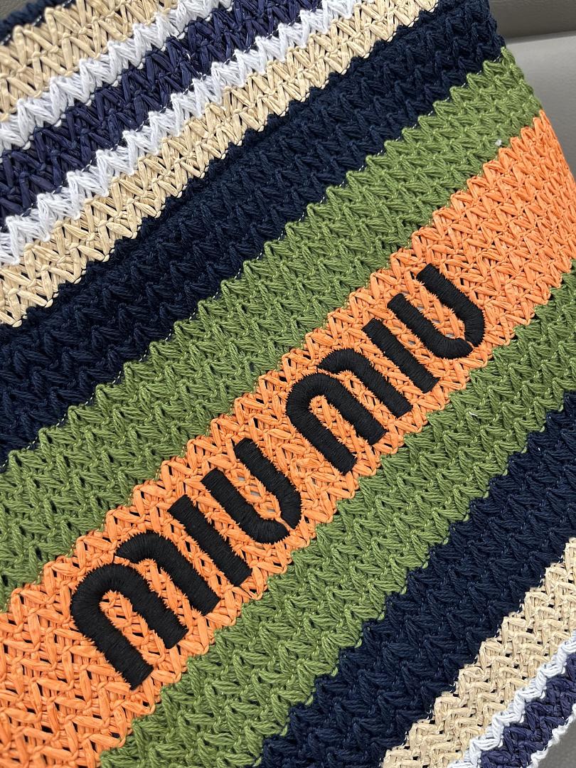 Miu Miu Raffia-Effect Woven Tote Bag · R85B — תמונה 5