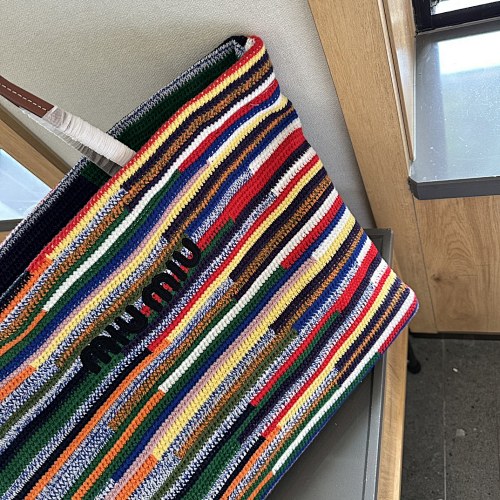 Miu Miu Crochet Stripe Vertical Tote · Y167M