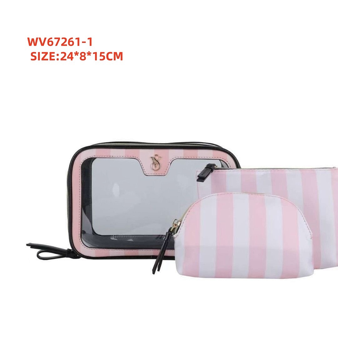 Victoria's Secret Iconic Stripe Pink Travel Trio · WV67261