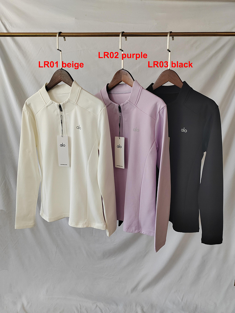 A3489 Alo women top long sleeve open collar