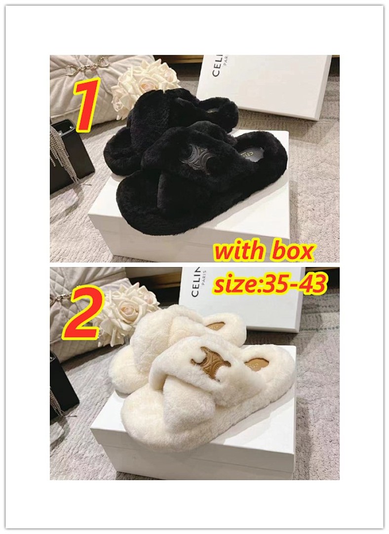 Celine Triomphe Fur Slide · 4989 — תמונה 3