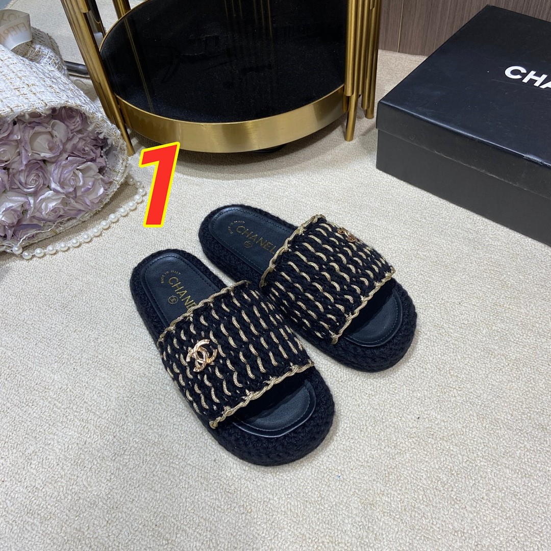 Chanel Cord Braided Chain Slide Sandals · 4756 — תמונה 3
