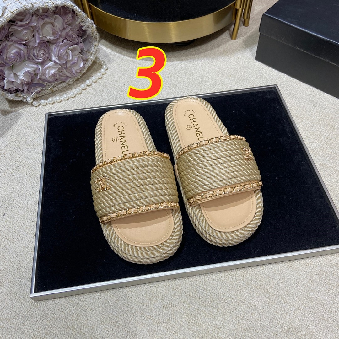 Chanel Cord Braided Chain Slide Sandals · 4756 — תמונה 5