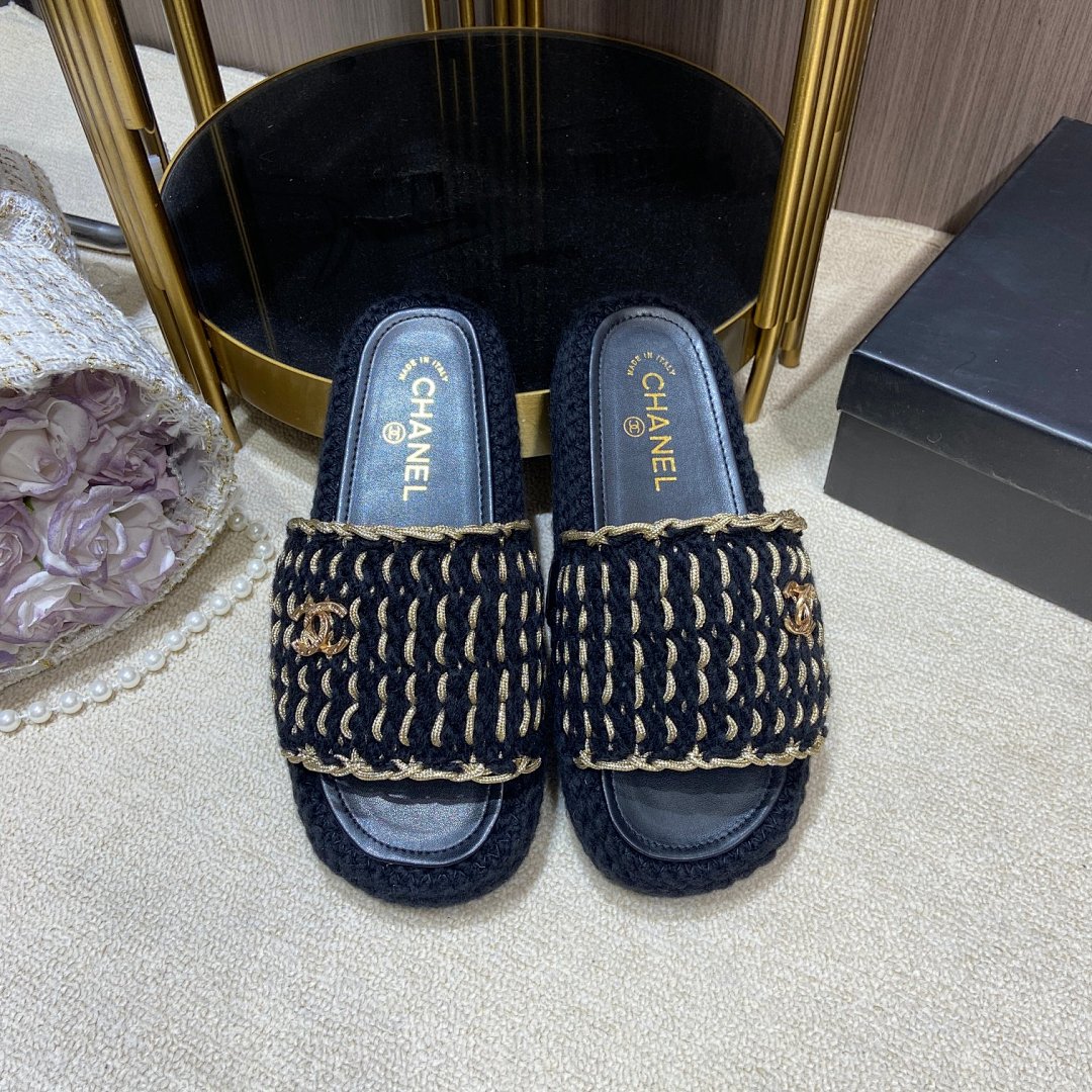 Chanel Cord Braided Chain Slide Sandals · 4756 — תמונה 30