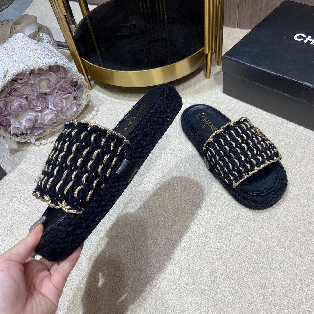 Chanel Cord Braided Chain Slide Sandals · 4756 — תמונה 29