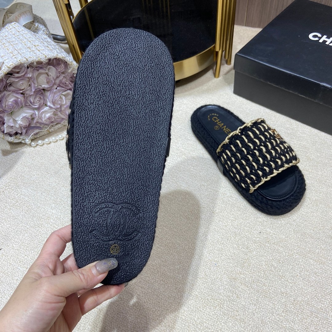 Chanel Cord Braided Chain Slide Sandals · 4756 — תמונה 28