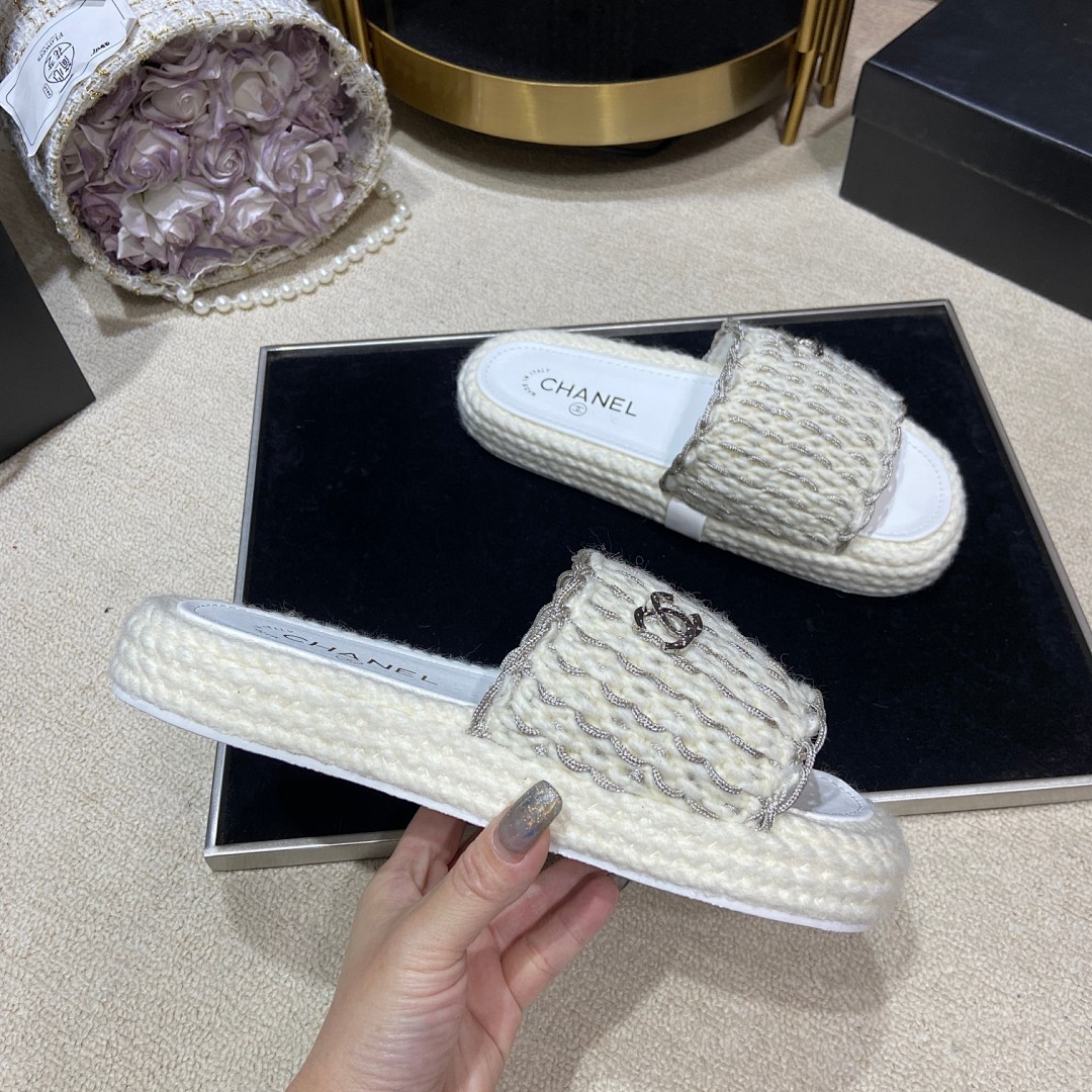 Chanel Cord Braided Chain Slide Sandals · 4756 — תמונה 21