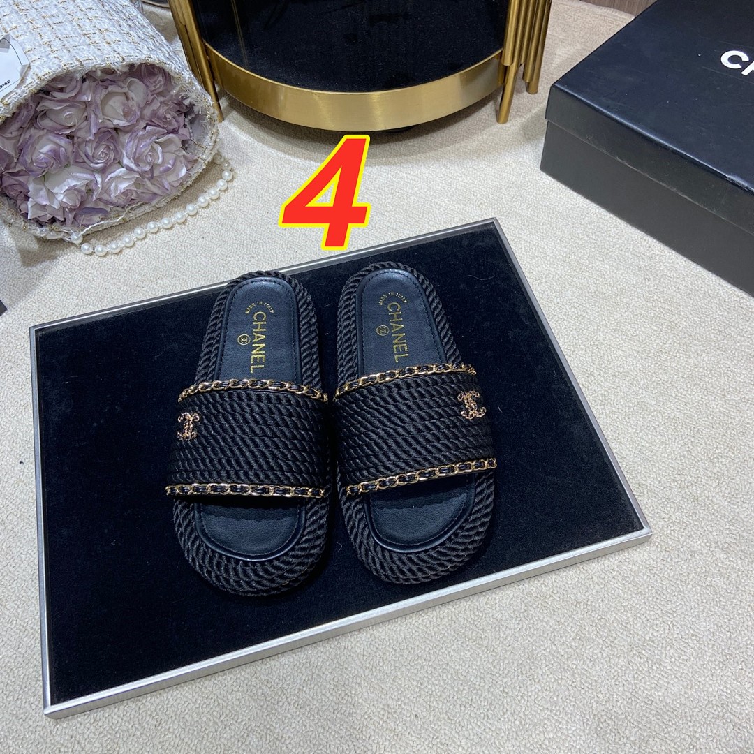 Chanel Cord Braided Chain Slide Sandals · 4756 — תמונה 6