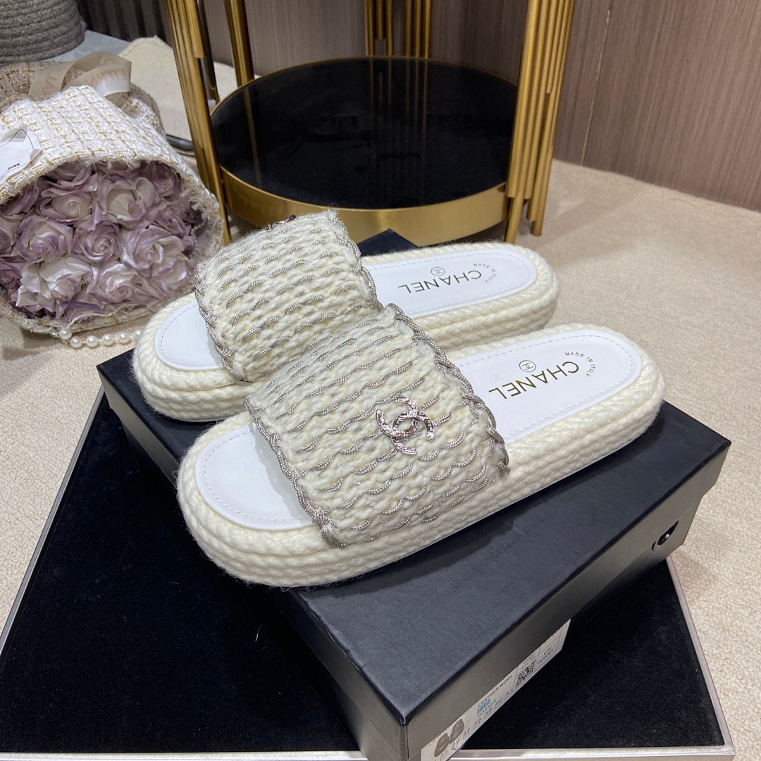 Chanel Cord Braided Chain Slide Sandals · 4756 — תמונה 25