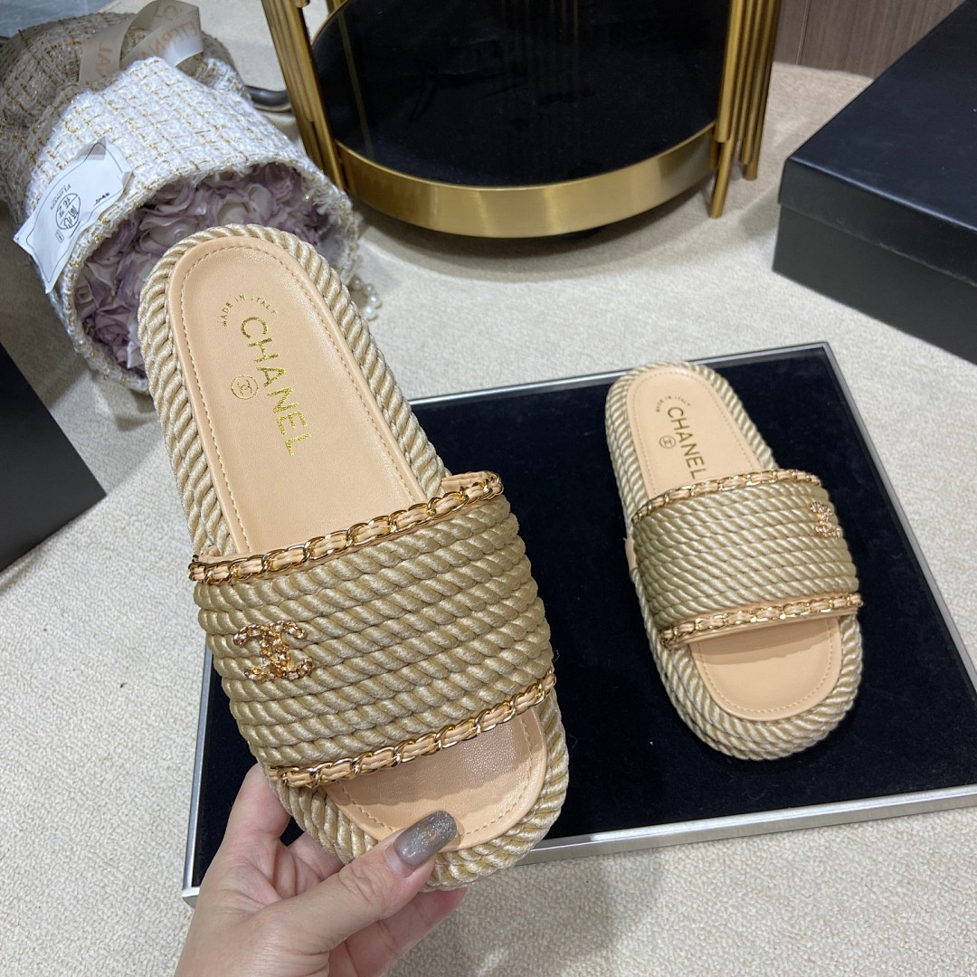 Chanel Cord Braided Chain Slide Sandals · 4756 — תמונה 19