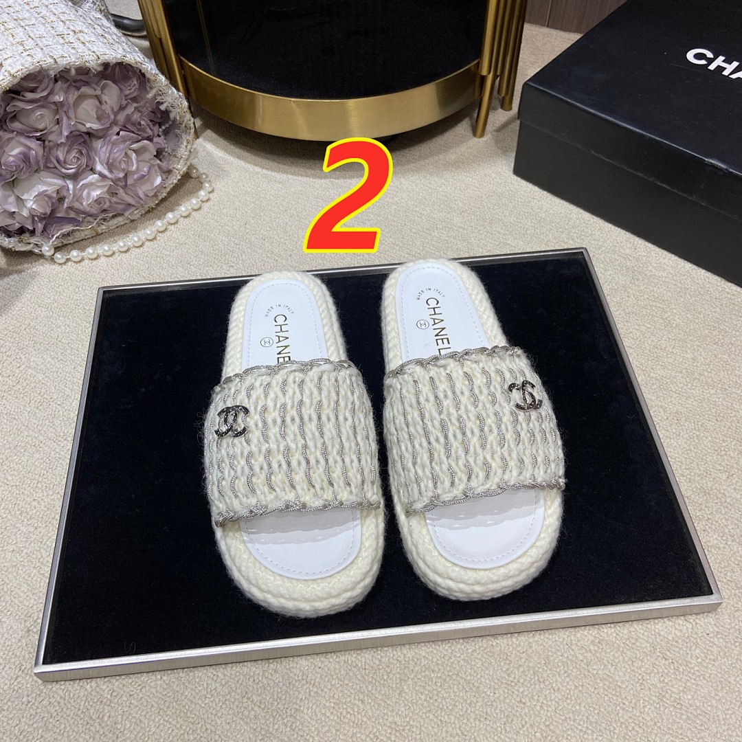 Chanel Cord Braided Chain Slide Sandals · 4756 — תמונה 4