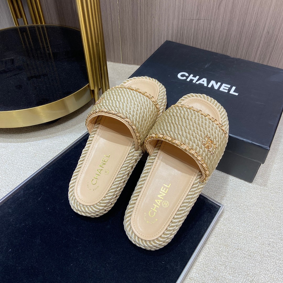 Chanel Cord Braided Chain Slide Sandals · 4756 — תמונה 20