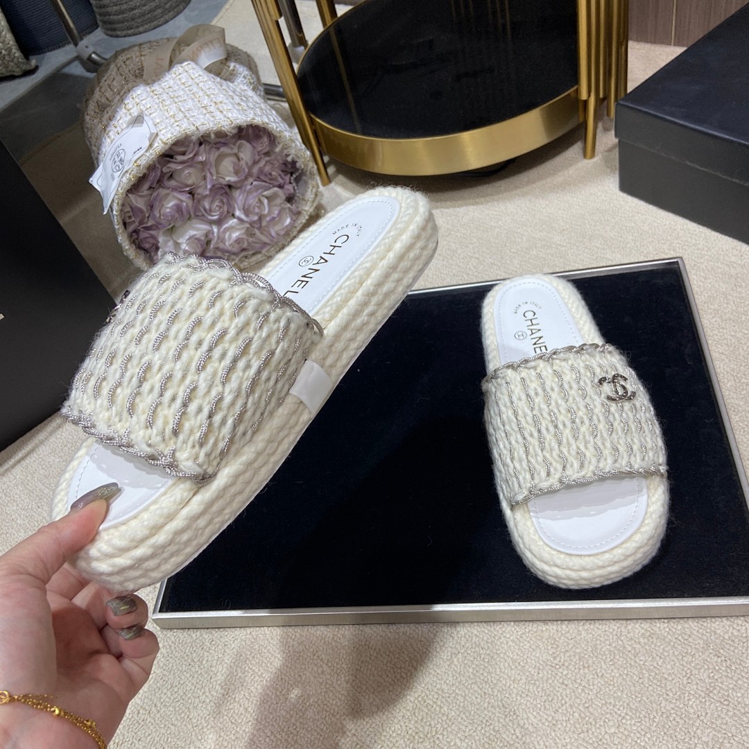 Chanel Cord Braided Chain Slide Sandals · 4756 — תמונה 22