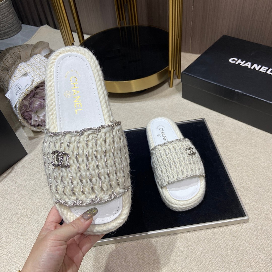 Chanel Cord Braided Chain Slide Sandals · 4756 — תמונה 24