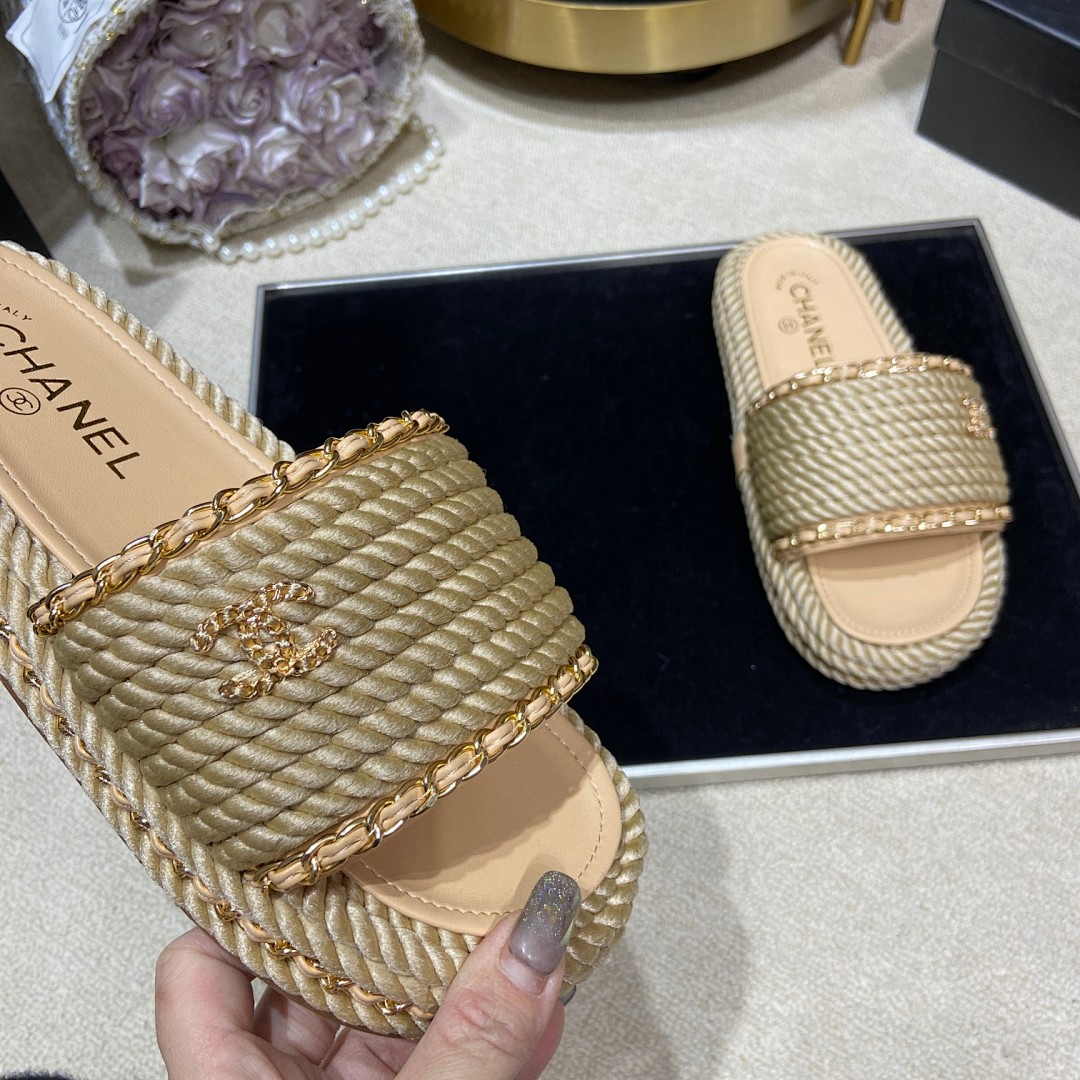 Chanel Cord Braided Chain Slide Sandals · 4756 — תמונה 18